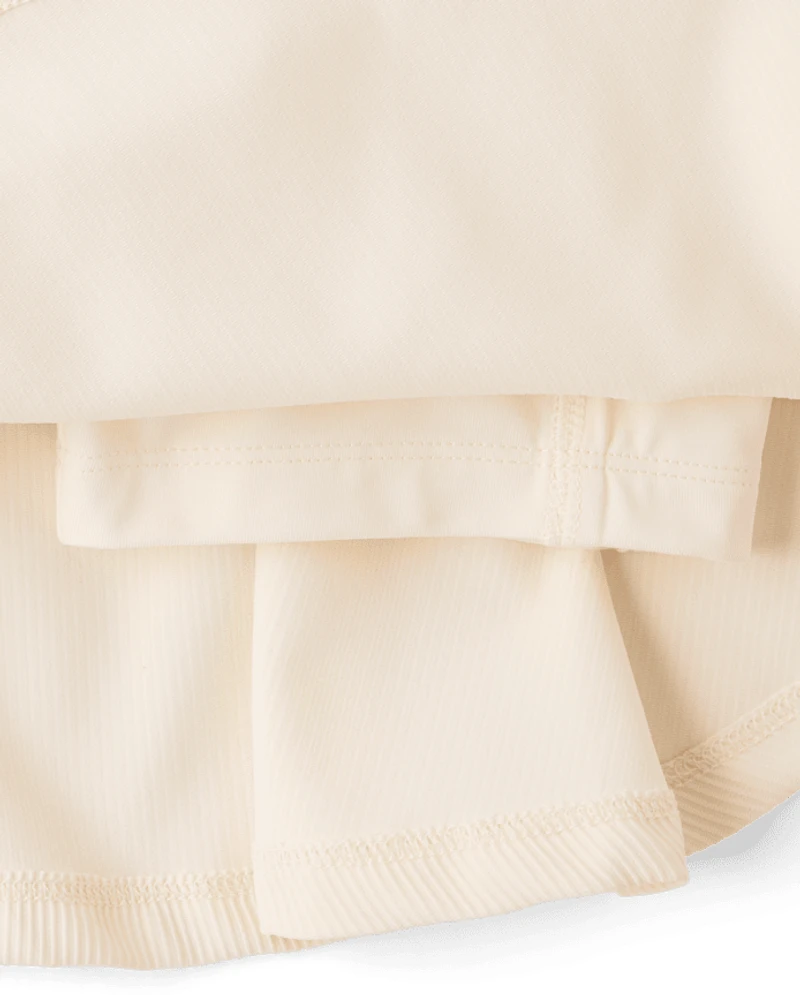 Girls Quick Dry High Rise Textured Ribbed Skort