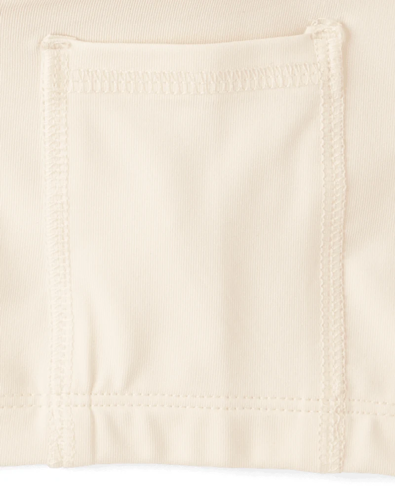 Jupe-short côtelée texturée taille haute à séchage rapide pour filles