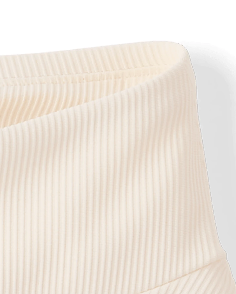 Girls Quick Dry High Rise Textured Ribbed Skort