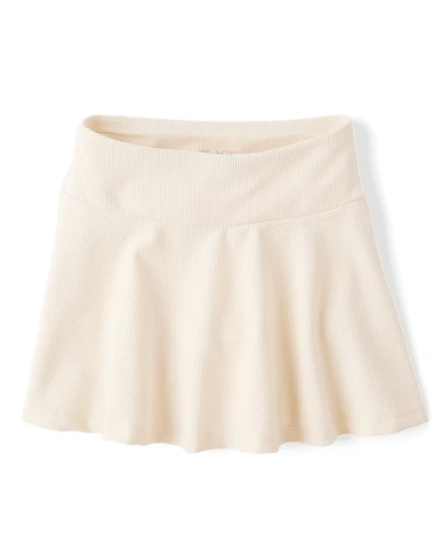 Girls Quick Dry High Rise Textured Ribbed Skort