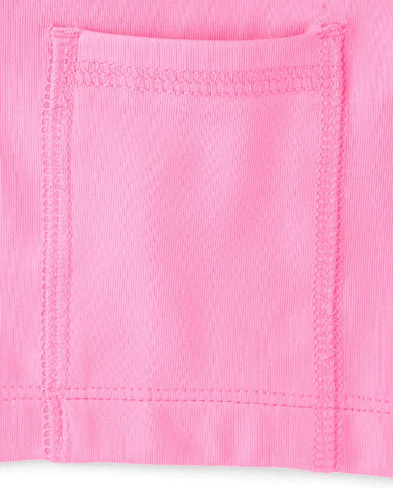 Girls Quick Dry High Rise Textured Ribbed Skort