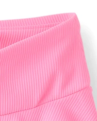 Girls Quick Dry High Rise Textured Ribbed Skort