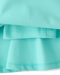 Jupe-short côtelée texturée taille haute à séchage rapide pour filles