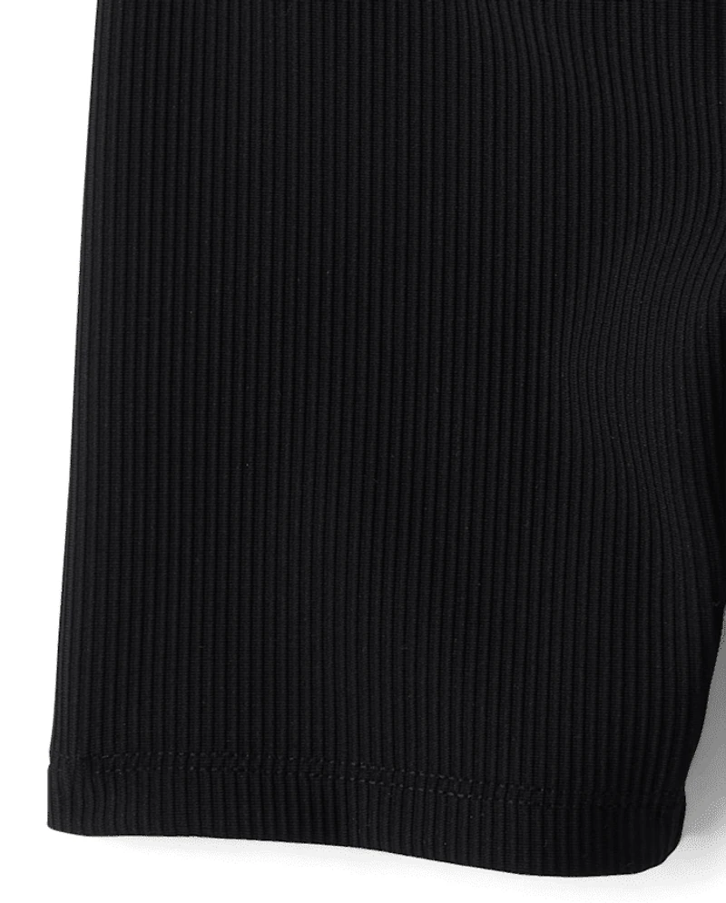 Girls Quick Dry Textured Ribbed Bike Shorts