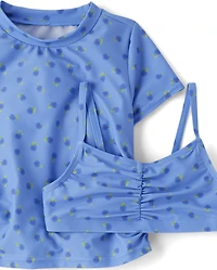 Girls Floral 4-Piece Swimsuit