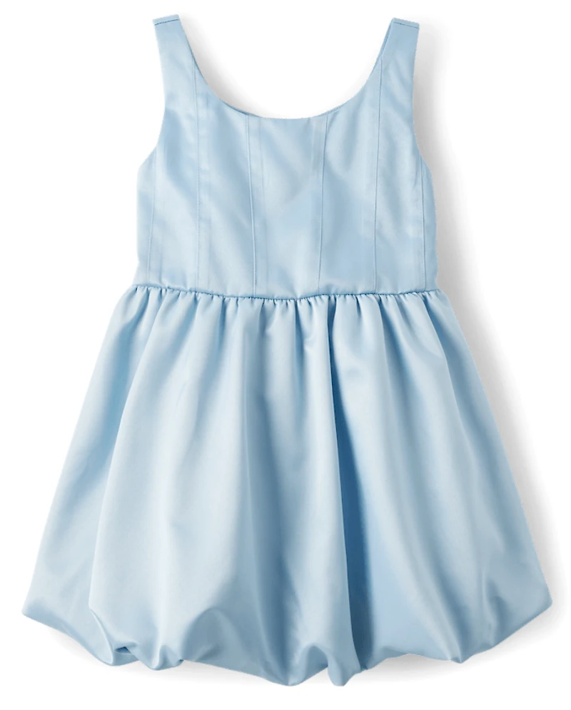 Girls Satin Bubble Dress
