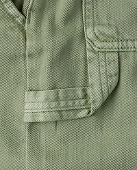 Girls Garment Dyed Utility Baggy Jeans