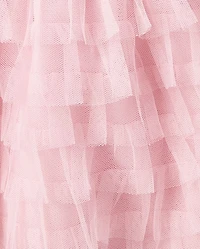 Girls Smocked Tulle Ruffle Dress