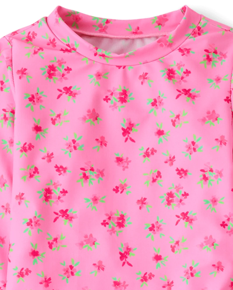 Girls Floral 3-Piece Swimsuit