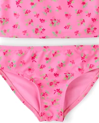 Girls Floral 3-Piece Swimsuit