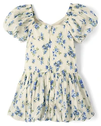 Girls Mommy And Me Floral Bubble Dress