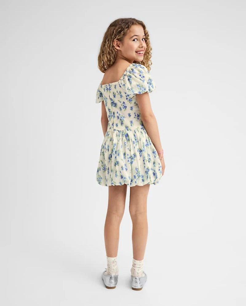 Girls Mommy And Me Floral Bubble Dress