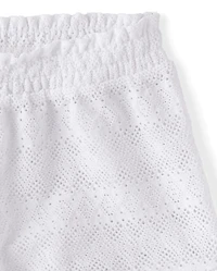 Girls Ruffle Lace Cover-Up Shorts
