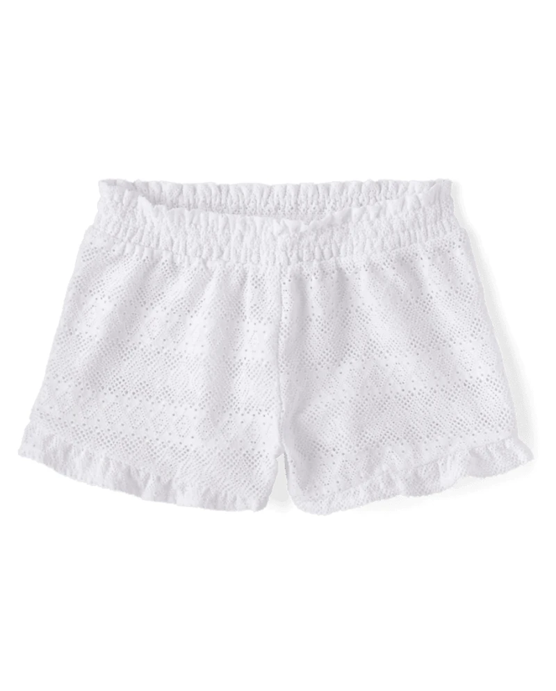 Girls Ruffle Lace Beach Shorts