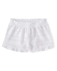 Girls Ruffle Lace Beach Shorts