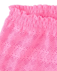 Short de plage à volants et dentelle pour filles