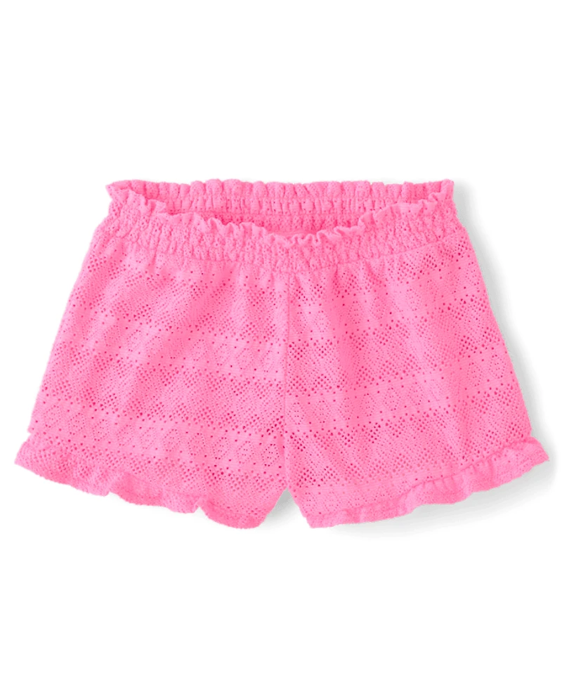 Girls Ruffle Lace Beach Shorts