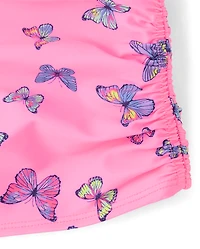 Girls Butterfly Ruched Tankini Swimsuit