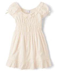 Girls Clip Dot Ruffle Dress