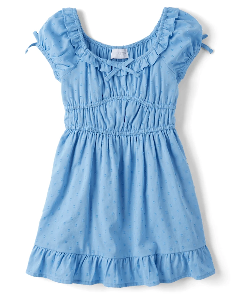 Robe à pois et volants pour filles