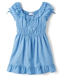 Robe à pois et volants pour filles