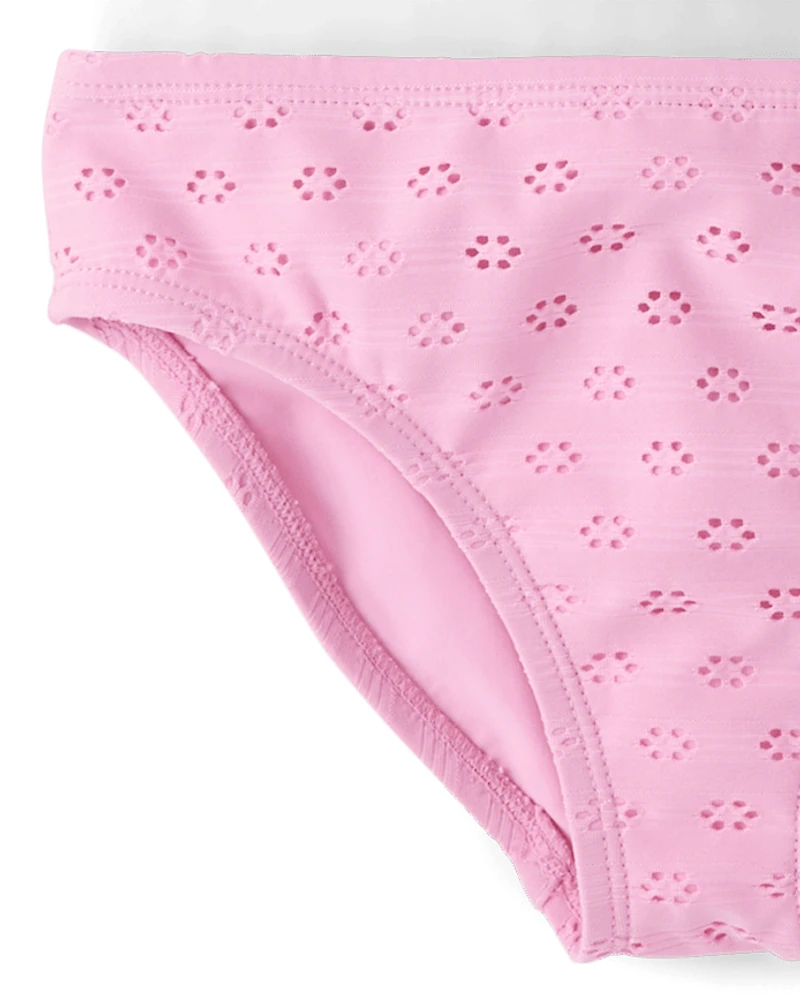 Girls Ruffle Eyelet Tankini Swimsuit