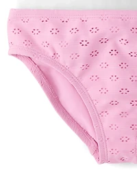 Girls Ruffle Eyelet Tankini Swimsuit