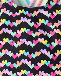 Girls Print Cross Back One Piece Swimsuit