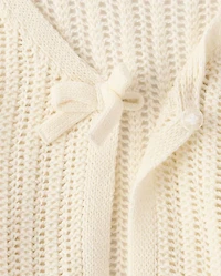 Girls Lettuce Pointelle Cardigan