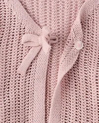 Girls Lettuce Pointelle Cardigan