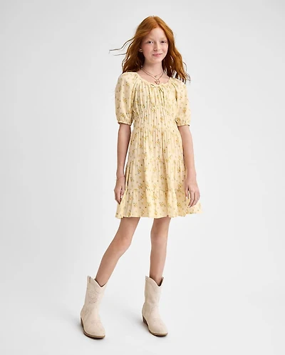 Girls Floral Tiered Corset Dress