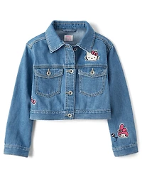 Girls Hello Kitty® And Friends Embroidered Denim Jacket