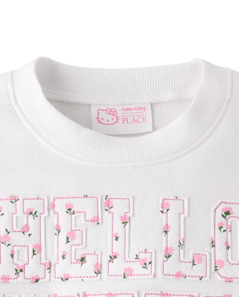 Girls Hello Kitty® Embroidered Premium Fleece Sweatshirt