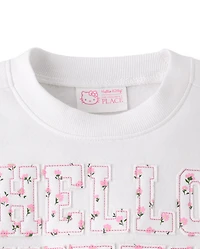 Girls Hello Kitty® Embroidered Premium Fleece Sweatshirt