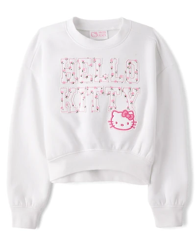 Girls Hello Kitty® Embroidered Premium Fleece Sweatshirt