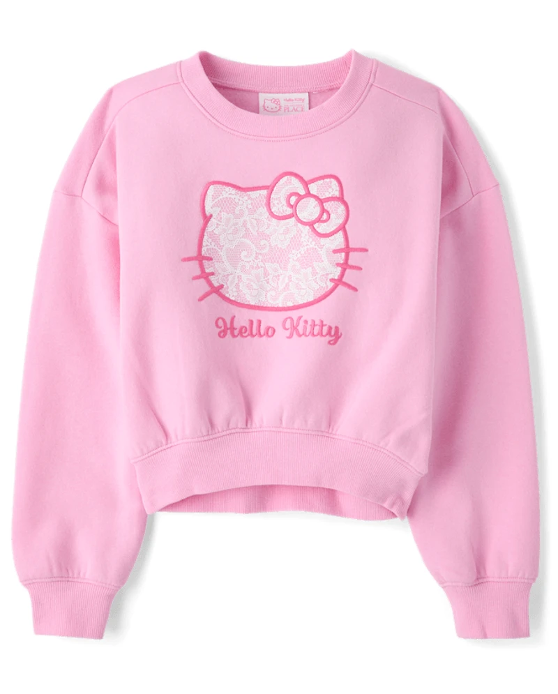 Girls Hello Kitty® Embroidered Premium Fleece Sweatshirt