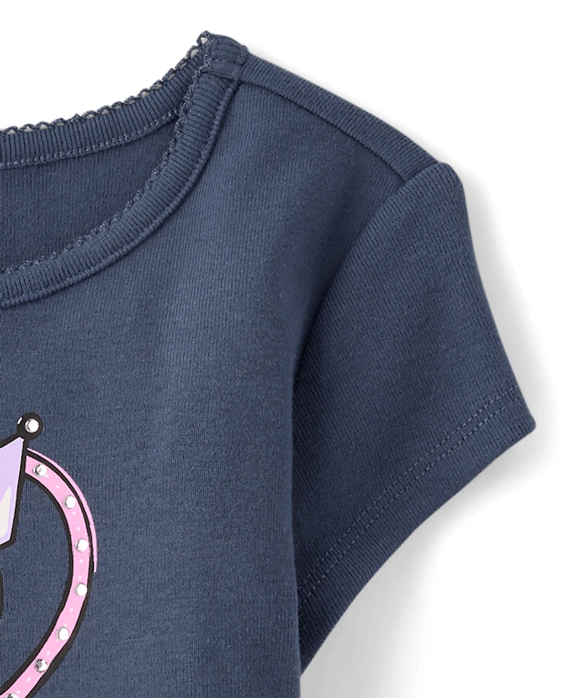 Girls Hello Kitty® Embellished Ribbed Baby Tee