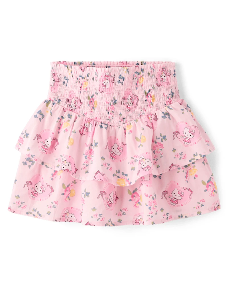 Jupe à volants smockée imprimée Hello Kitty® pour filles