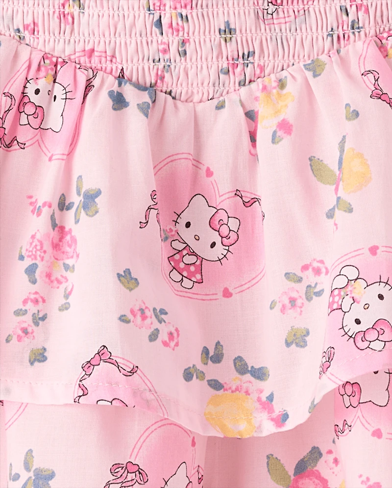 Jupe à volants smockée imprimée Hello Kitty® pour filles