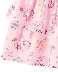 Girls Hello Kitty® Print Smocked Tiered Skirt
