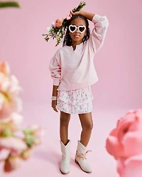 Girls Hello Kitty® Print Smocked Tiered Skirt