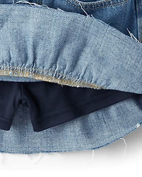 Girls Hello Kitty® And Friends Embroidered Tiered Denim Skort