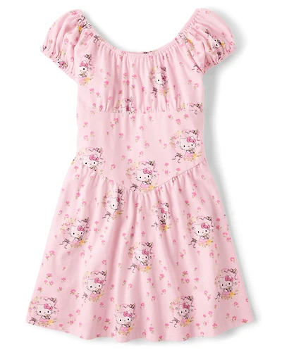 Girls Hello Kitty® Print Drop Waist Dress