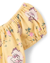 Girls Hello Kitty® Print Corset Drop Waist Dress