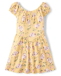Girls Hello Kitty® Print Corset Drop Waist Dress