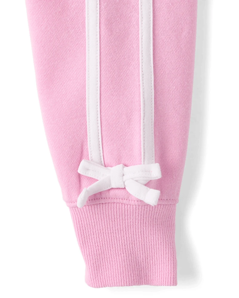 Girls Hello Kitty® Side Stripe Bow Premium Fleece Zip Up Hoodie