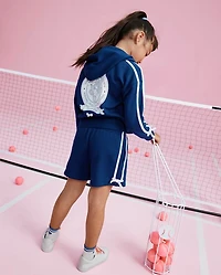 Girls Hello Kitty® Side Stripe Bow Premium Fleece Zip Up Hoodie