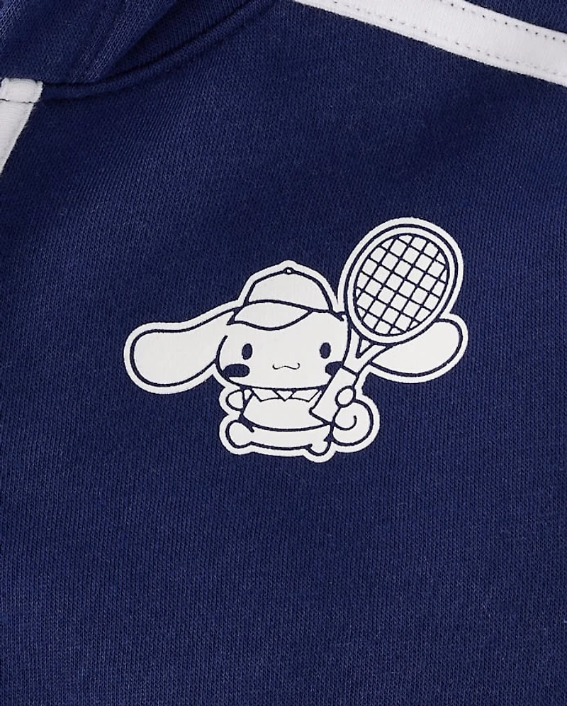 Girls Hello Kitty® Side Stripe Bow Premium Fleece Zip Up Hoodie