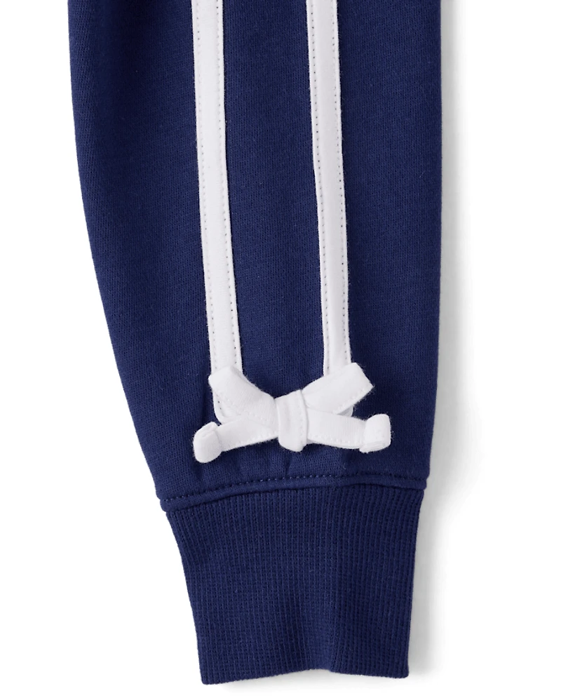 Girls Hello Kitty® Side Stripe Bow Premium Fleece Zip Up Hoodie