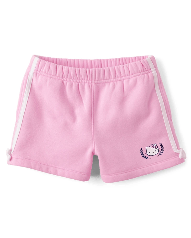 Girls Hello Kitty® Side Stripe Bow Premium Fleece Shorts